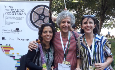 Con las cineastas Gabriela Domínguez y Marina Fernández Ferri, participantes en el evento